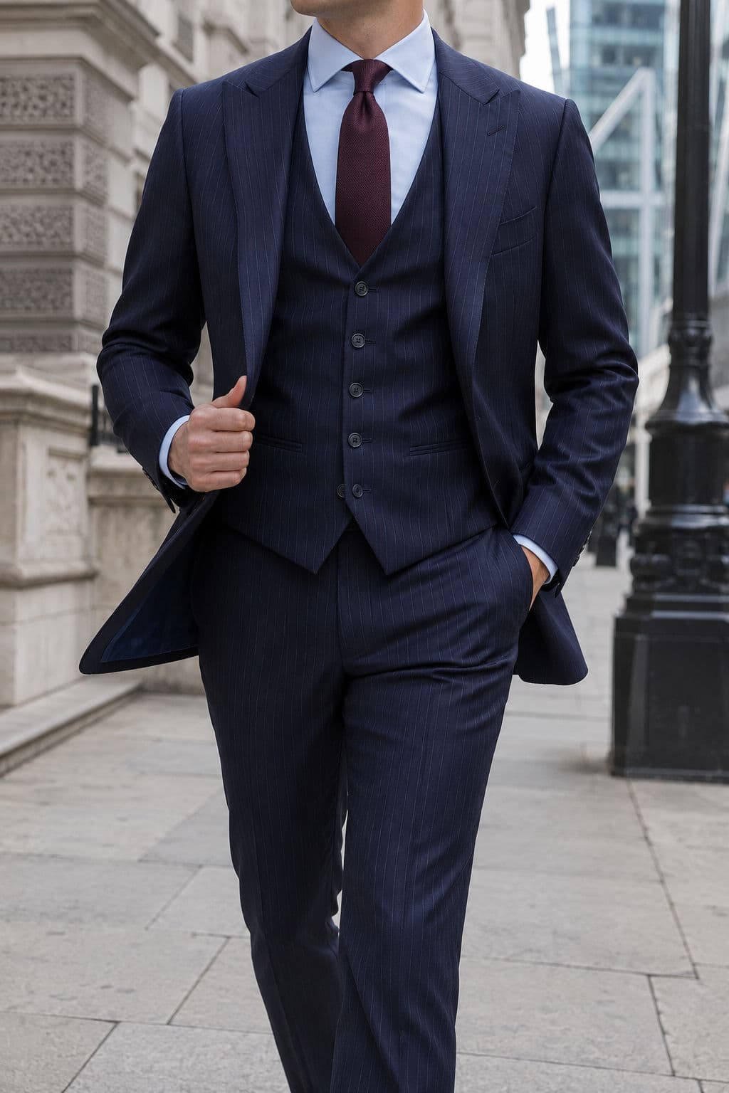 Charcoal Pinstripe