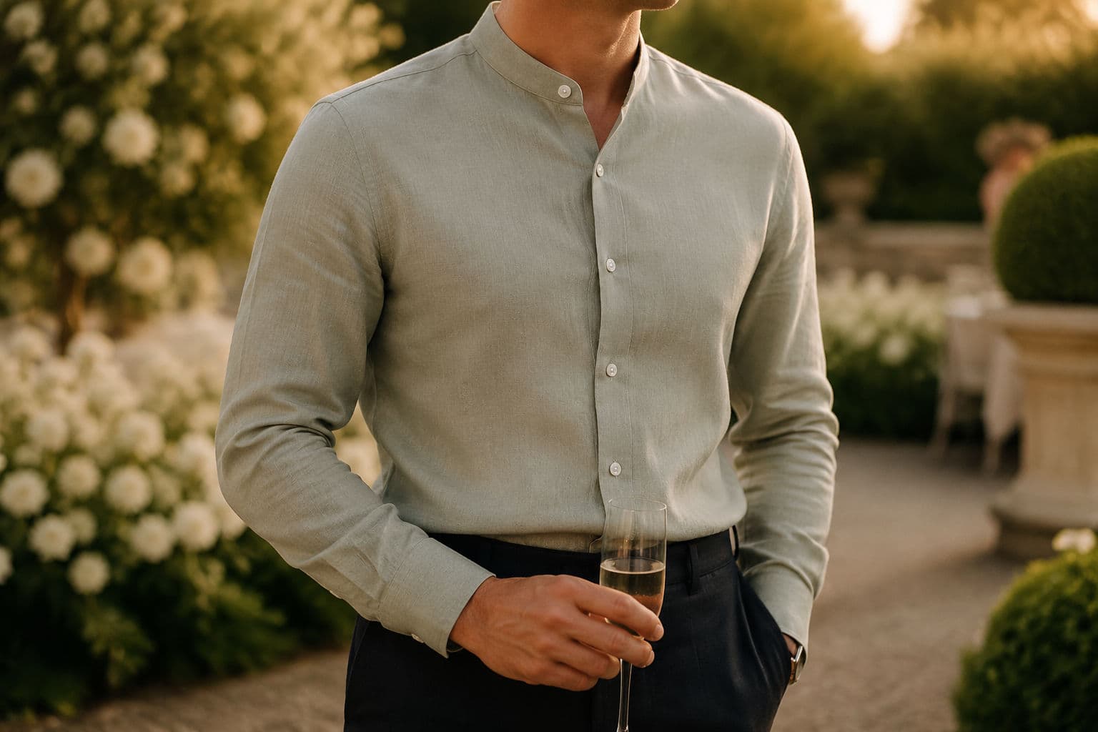 Grandad Collar Navy