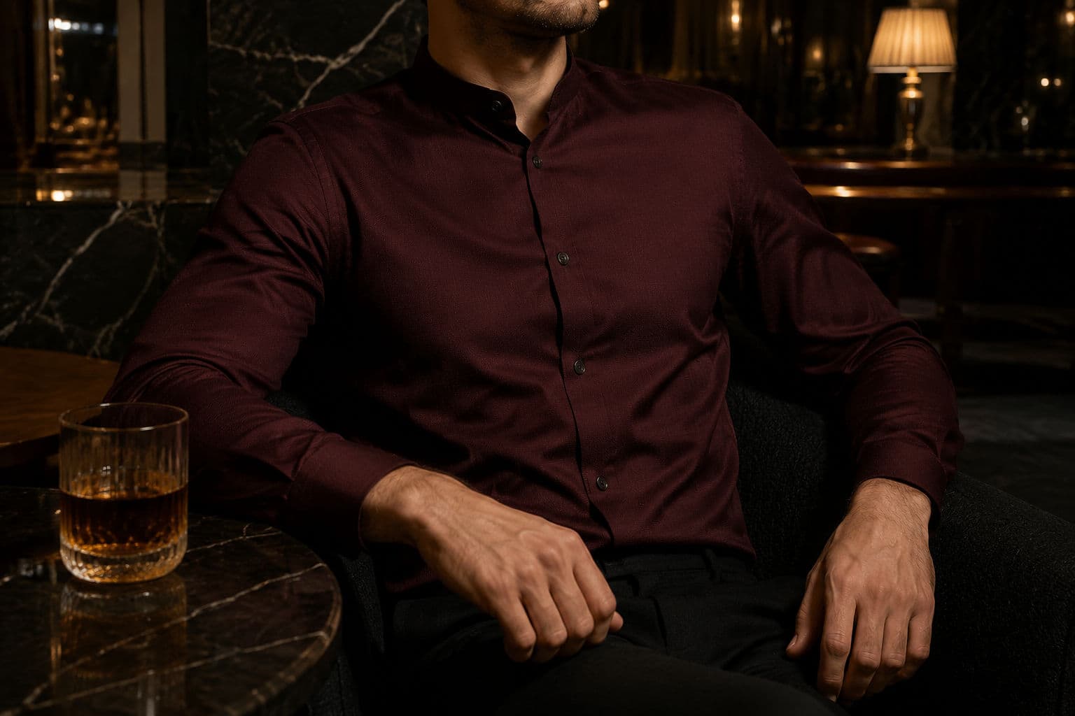 Mandarin Collar Black